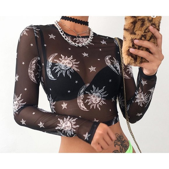 sheer sun and moon top